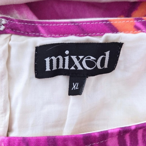 Mixed by Nasrin Magenta Floral Wide Leg Sleeveless Jumpsuit Pockets Sz XL - Picture 5 of 7